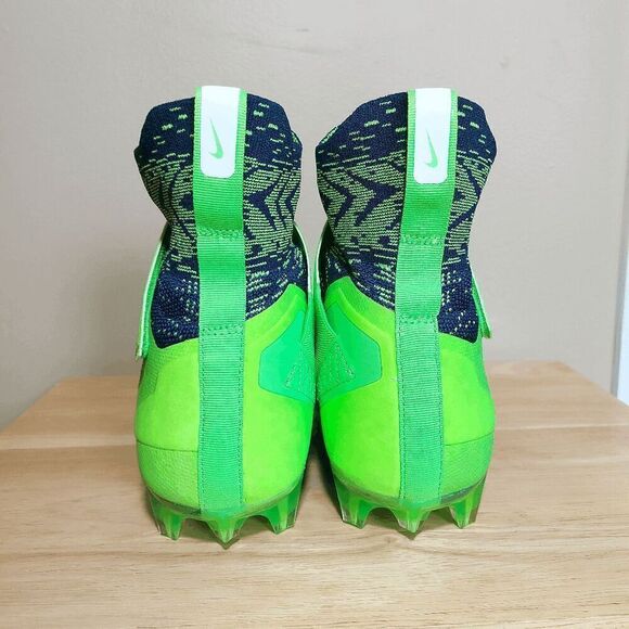 Nike Alpha Menace Elite 2 Flyknit Football Cleats Blue Green Seahawks BV2077-400 - Picture 5 of 7